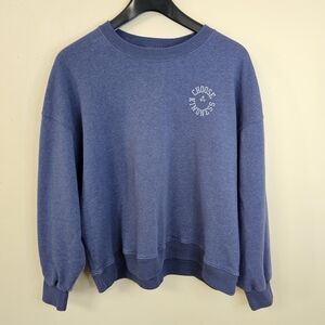 American Eagle Kindness Graphic Pullover Sweatshirt Blue Crew Neck Long Sleeve M